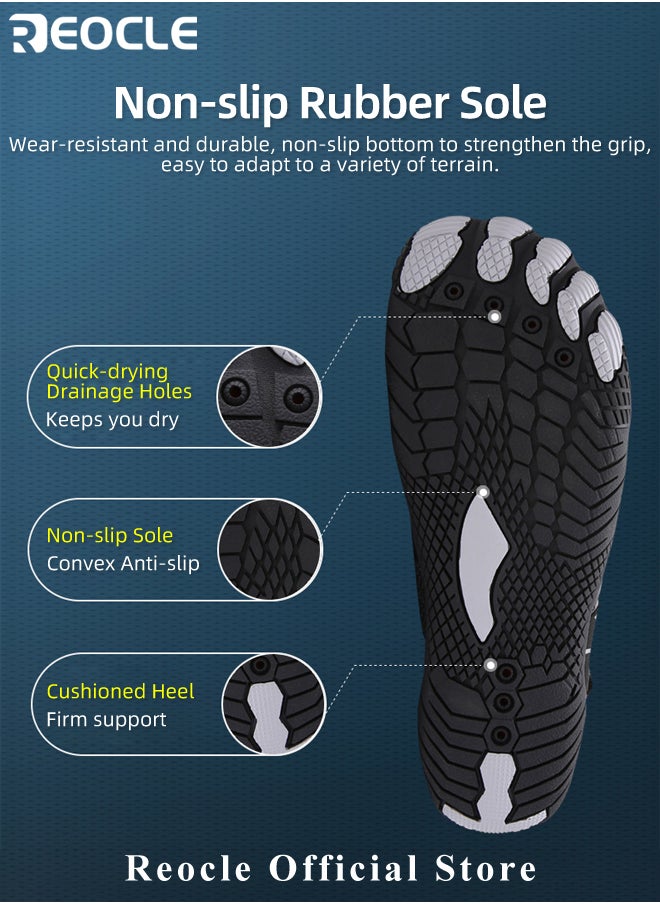 REOCLE - Men's Trail Runner Barefoot Running Shoes Five Finger Sports Shoes with Wide Toe Box & Minimalist Cross-Trainer & Zero Drop Sole - Image 1
