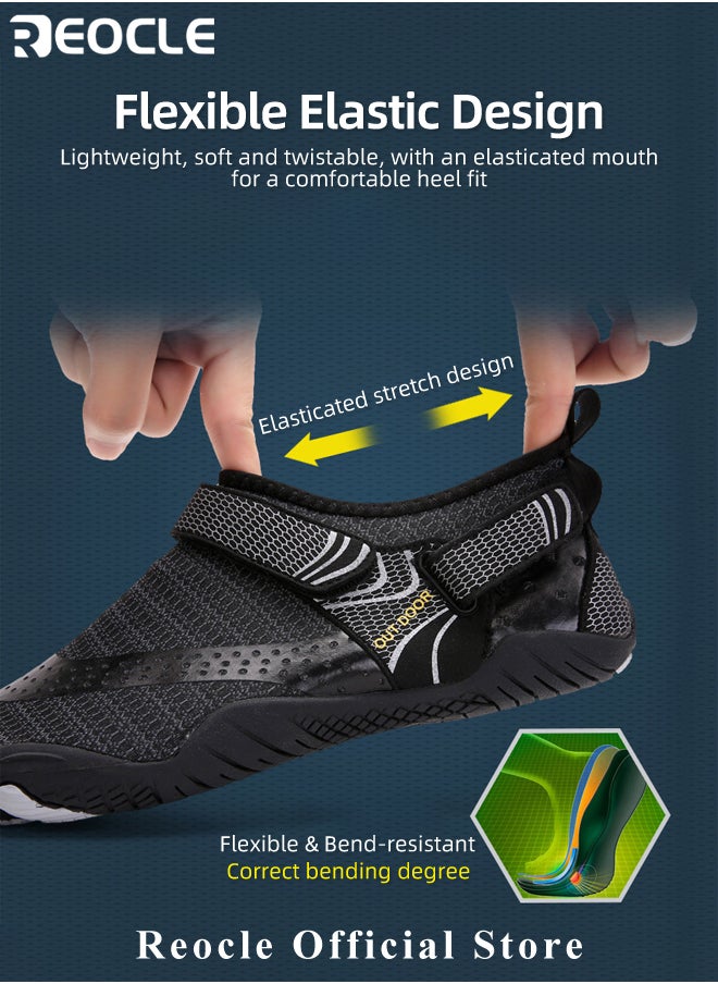 REOCLE - Men's Trail Runner Barefoot Running Shoes Five Finger Sports Shoes with Wide Toe Box & Minimalist Cross-Trainer & Zero Drop Sole - Image 1