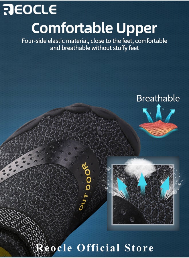 REOCLE - Men's Trail Runner Barefoot Running Shoes Five Finger Sports Shoes with Wide Toe Box & Minimalist Cross-Trainer & Zero Drop Sole - Image 1