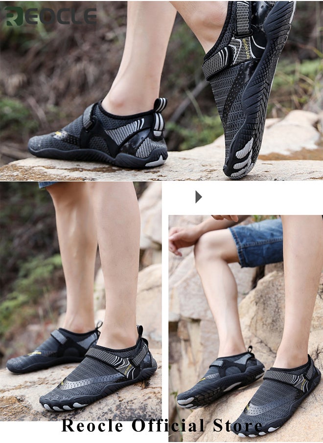 REOCLE - Men's Trail Runner Barefoot Running Shoes Five Finger Sports Shoes with Wide Toe Box & Minimalist Cross-Trainer & Zero Drop Sole - Image 1