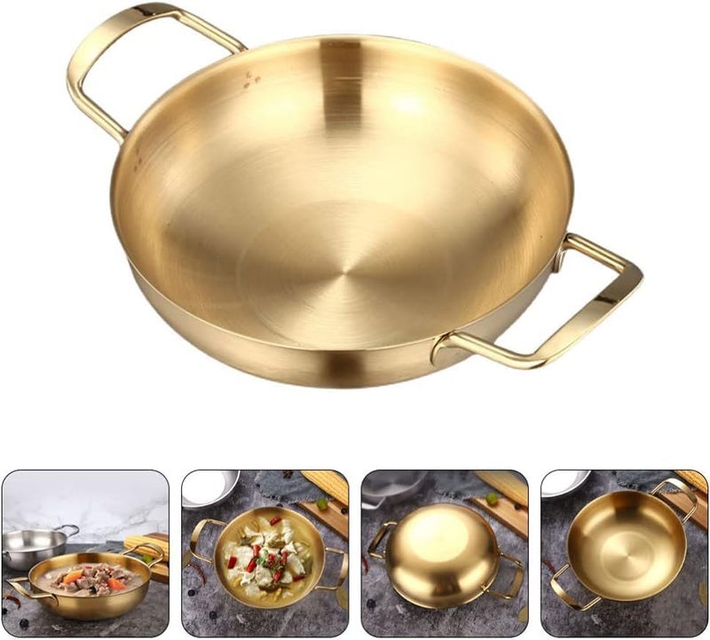 AJARVAR Stainless Steel pan Skillet Carbon Frying Wok Non Sticking Searing Mini Chefs Stainless Steel Everyday Pan Cookware Inner Diameter 20cm - Image 3
