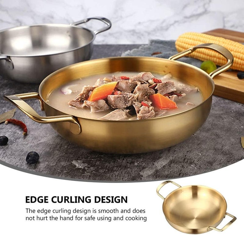 AJARVAR Stainless Steel pan Skillet Carbon Frying Wok Non Sticking Searing Mini Chefs Stainless Steel Everyday Pan Cookware Inner Diameter 20cm - Image 5