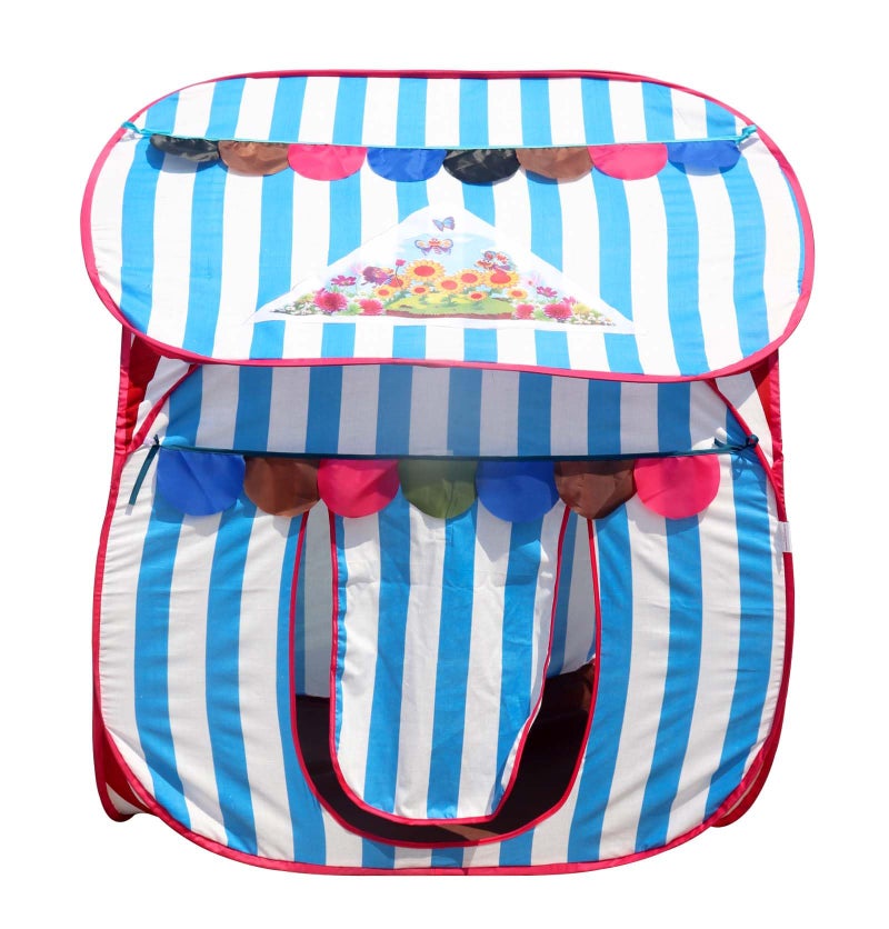 Homecute Foldable Pop Up Hut Type Kids Toys Play Tent House for Boys and Girls (Medium Size Sky Blue-White) - Image 3