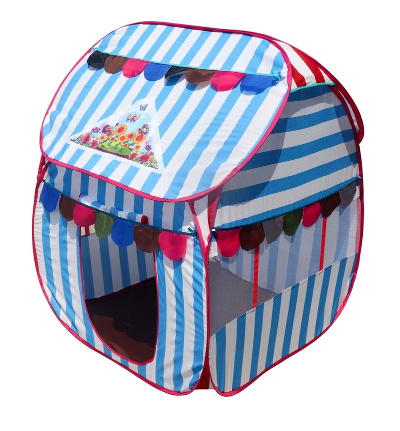 Homecute Foldable Pop Up Hut Type Kids Toys Play Tent House for Boys and Girls (Medium Size Sky Blue-White) - Image 5