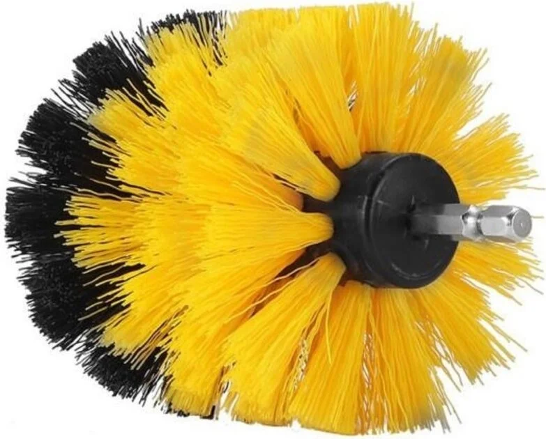 5DM 3-Piece Multi-Purpose Cleaning Brush Attached to Drill Bit