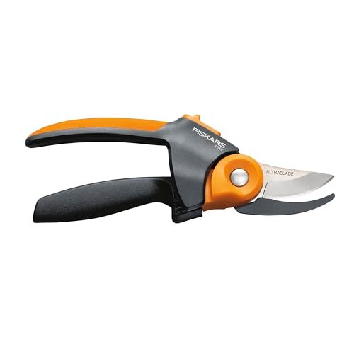 Fiskars Pruning Shears, PowerGear2 Technology Multiplies Power, Rolling Handle for Ease of Use, 3/4-Inch Cut Capacity Bypass Pruner, UltraBlade Coating and SoftGrip, Garden and Yard Tools - Image 1