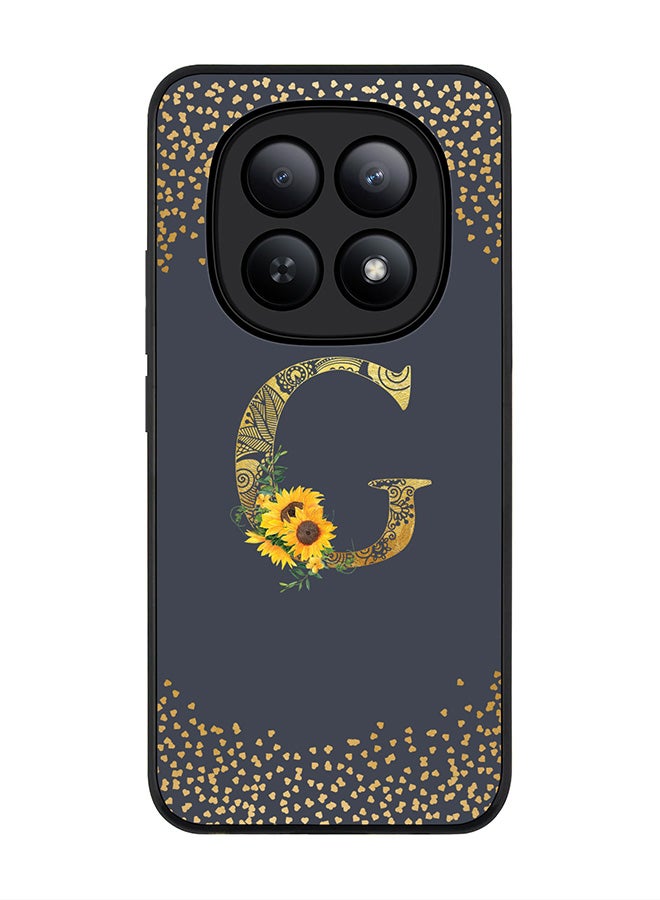 For Xiaomi Redmi Note 15 5G / Poco M8 Case,Slim fit Camera Protection, Shockproof Thin Phone cover  - Custom Floral Monogram - G  (Grey )