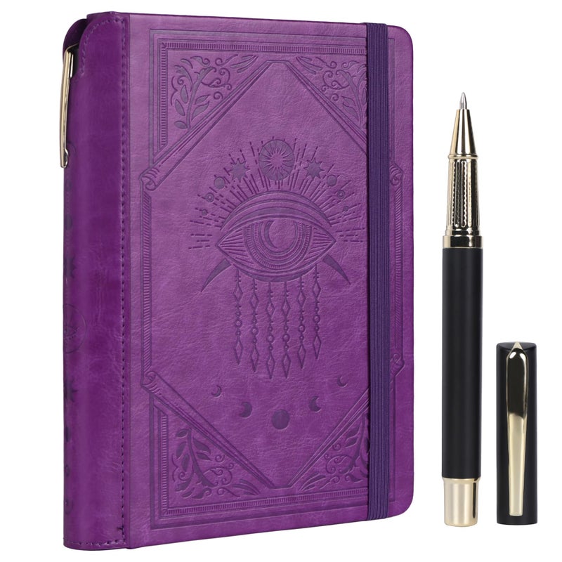 TIEFOSSI Lined Journal Notebook for Women Men, Leather Journal with Pen, A5 Evil Eye Hardcover Notebook for Work, Journaling, Travel & School, 100 GSM Thick Paper, 320 Numbered Pages, 6.2 x 8.3 in - Image 1