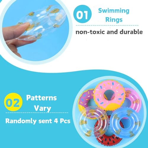 SEZDEKI Lizard Bath Pool & Collar Rings Set - Inflatable Reptile Bathing Swimming Pool Bathtub Reptile Swim Float Ring for Leopard Gecko Amphibians Habitat Accessories Grooming Health Supplies (Blue) - Image 3