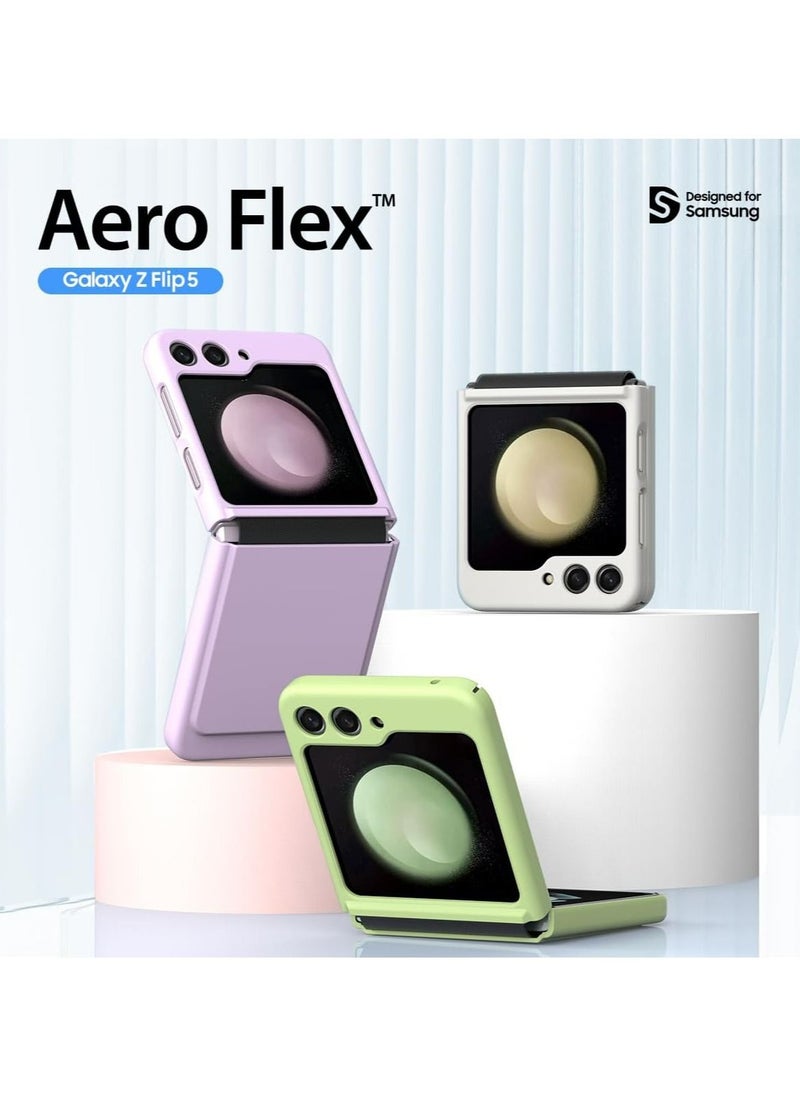 araree - Aero Flex Samsung Galaxy Z Flip 5 Case with Hinge Protection, Full Protective Slim Cover Protective Body (PC) with Hinge Protector (TPU), Compatible with Samsung Galaxy Z Flip 5 5G - Cream - Image 1
