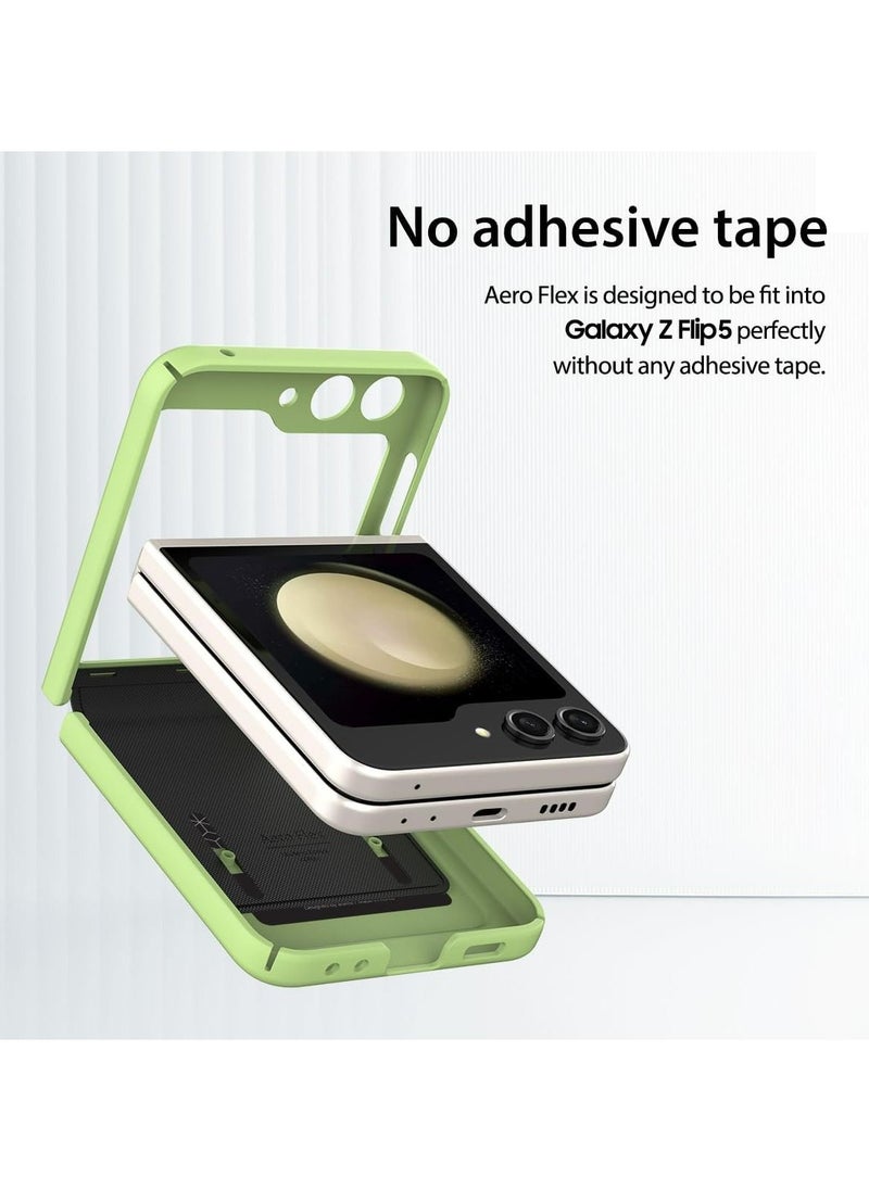 araree - Aero Flex Samsung Galaxy Z Flip 5 Case with Hinge Protection, Full Protective Slim Cover Protective Body (PC) with Hinge Protector (TPU), Compatible with Samsung Galaxy Z Flip 5 5G - Cream - Image 1