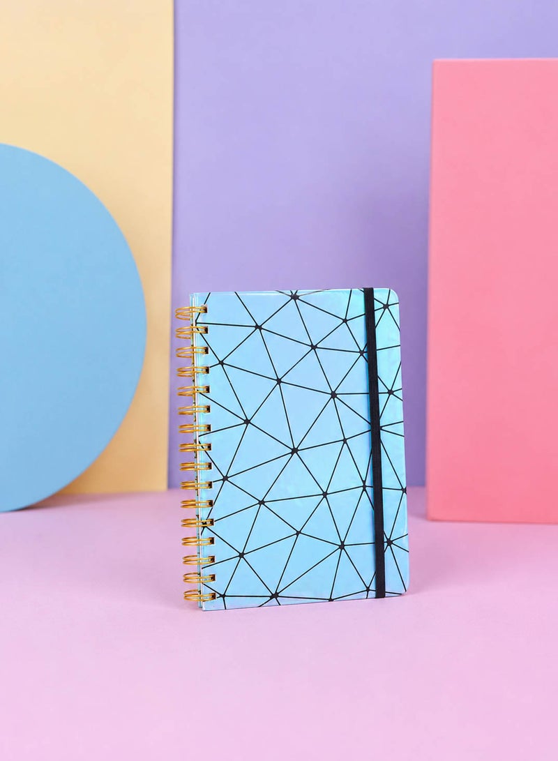 Midi A5 Laser Geometry Pattern Spiral Notebook - Image 1