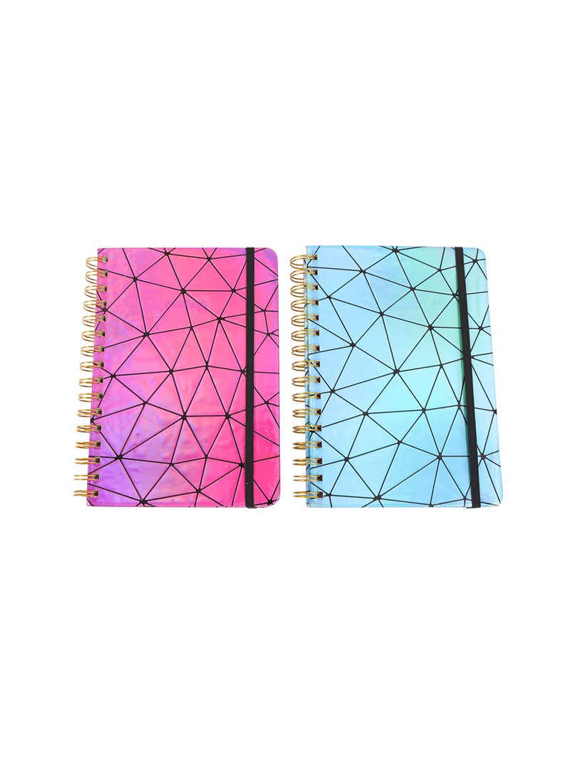 Midi A5 Laser Geometry Pattern Spiral Notebook - Image 2