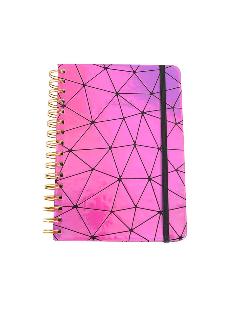 Midi A5 Laser Geometry Pattern Spiral Notebook - Image 3
