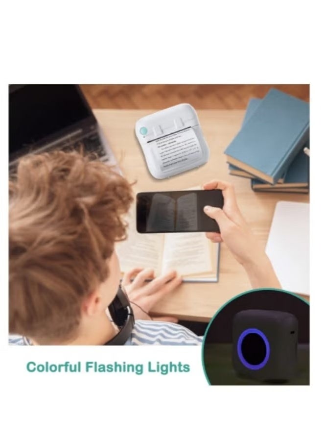 Mini Portable Thermal Printer，Pocket Thermal Printer with 13 Rolls Paper，Wireless Bluetooth Label Printer，Wireless Sticker and Photo Printer - Image 4