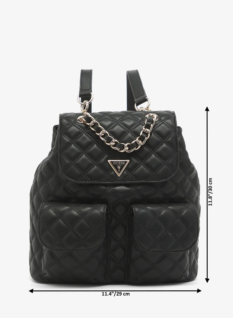 Mochila GUESS Giully II Dome - Color Negro, Elegante Y Con Múltiples Compartimentos