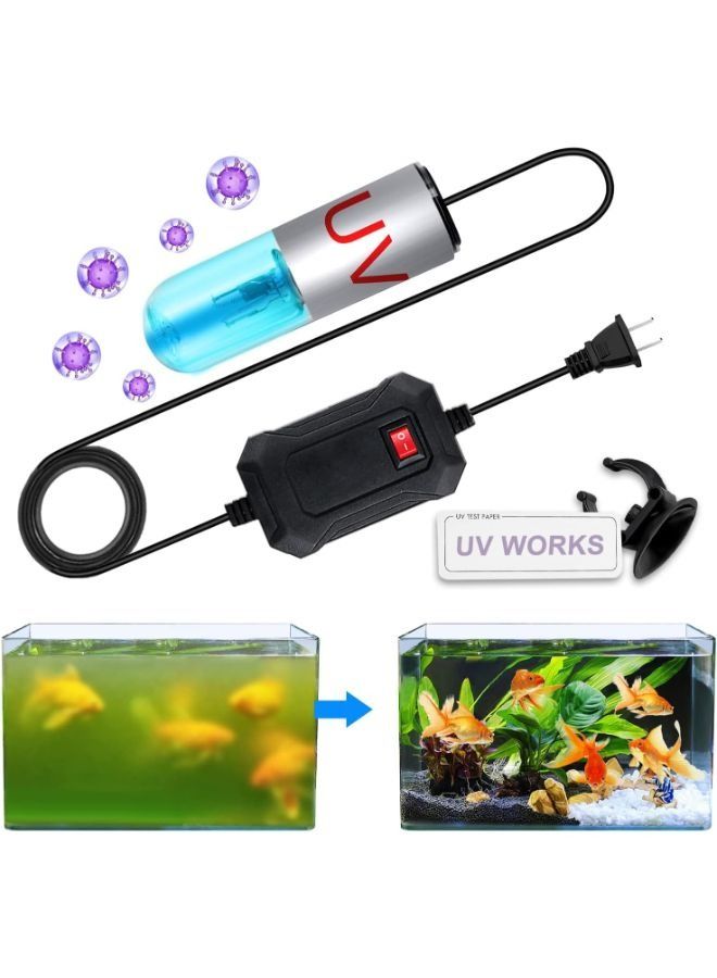 ZHIYANG B&K 3W UV Aquarium Submersible Sterilization Light Clear Green Waterproof Lamp for Pond, Swimming Pool and Indoor - Image 2