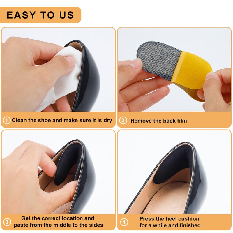 Comfowner 6 Pairs Heel Cushion Pads for Shoes Too Big, Shoe Grips Liners Heel Protectors to Prevent Heel Pain, Blisters and Rubbing, Anti Slip Shoe Filler Make Shoes Fit Tighter - Image 4