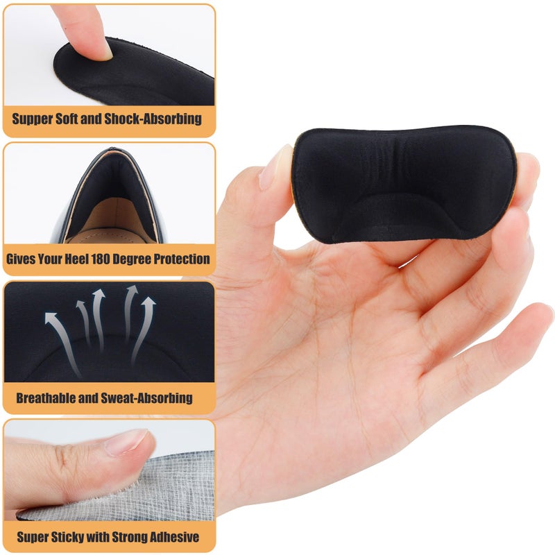 Comfowner 6 Pairs Heel Cushion Pads for Shoes Too Big, Shoe Grips Liners Heel Protectors to Prevent Heel Pain, Blisters and Rubbing, Anti Slip Shoe Filler Make Shoes Fit Tighter - Image 3