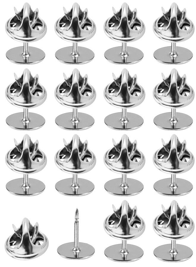 Coufce 50 Pairs Pin Backs Replacement，Silver Butterfly Tie Tacks, Perfect Blank Pin Keepers for Craft Making Jewelry Making - Image 1