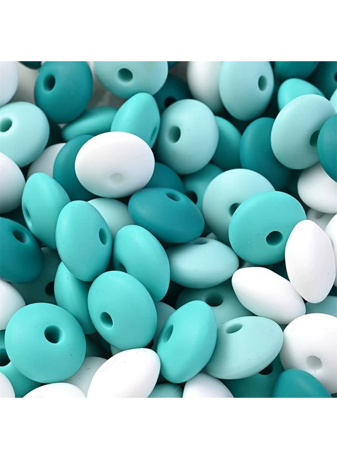 40 Pcs 6x12mm Green Flat Silicone Beads For DIY Jewelry Bracelets Necklaces - Image 1