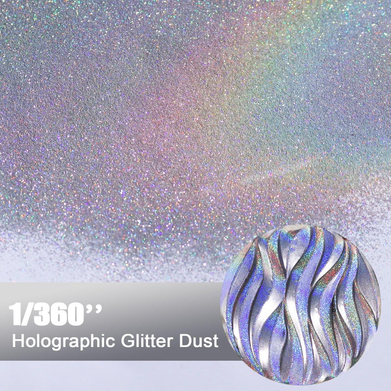Renfio Holographic Glitter - Silver Diamond Dust, 1.94oz/55g Fine Glitter for Resin, Slime, Snowglobe, Christmas Decor - Image 2