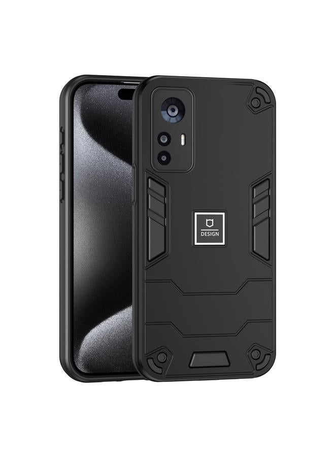 جراب هاتف Xiaomi 12T 2 في 1 مقاوم للصدمات (أسود)