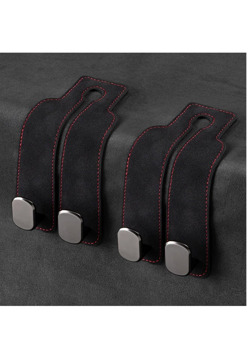 2 Pack Car Seat Hooks for Headrest, Double Headrest Purse Hooks for Car, Car Back Seat Headrest Hooks for Handbags, Bags, Purses Black - Image 1