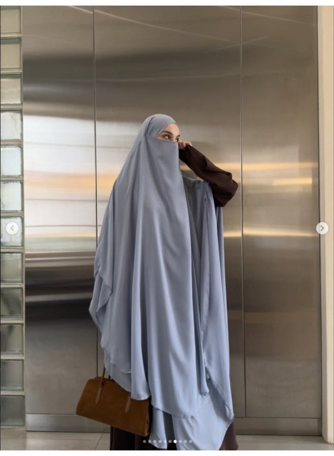 طبقة مزدوجة الشيفون الحجاب الطويل ناعم وخفيف الوزن تناسب بشكل مثالي الحجاب الرأسي - Image 4