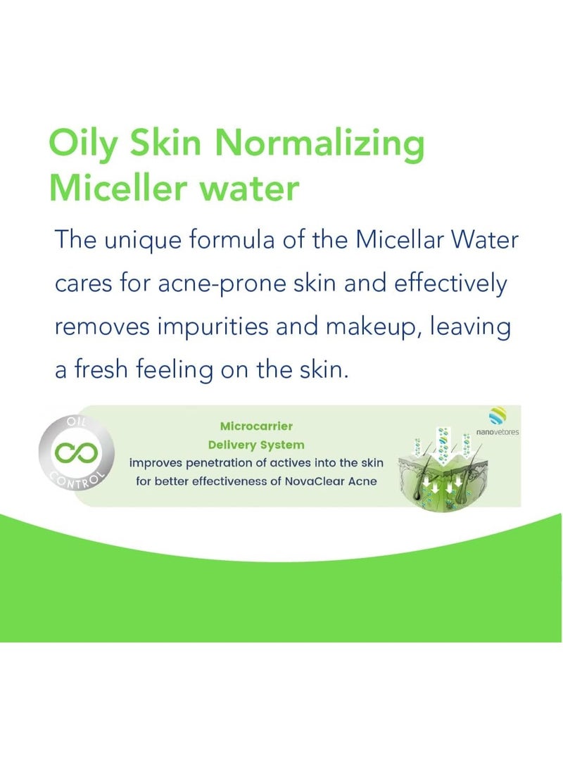 Novaclear Acne Micellar Water 400ml – Purifying Cleanser for Oily, Combination & Acne-Prone Skin - Image 3