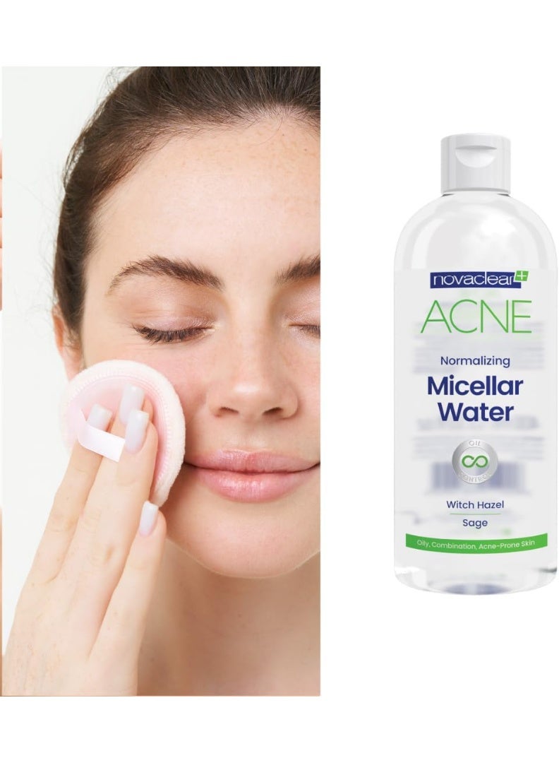 Novaclear Acne Micellar Water 400ml – Purifying Cleanser for Oily, Combination & Acne-Prone Skin - Image 2