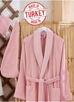 RedRose 100% cotton Turkish bathrobe set 11 pieces heavy pile highly absorbent modern design and decoration large size suitable for all sizes  - Image 2