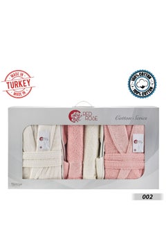 RedRose 100% cotton Turkish bathrobe set 11 pieces heavy pile highly absorbent modern design and decoration large size suitable for all sizes  - Image 5