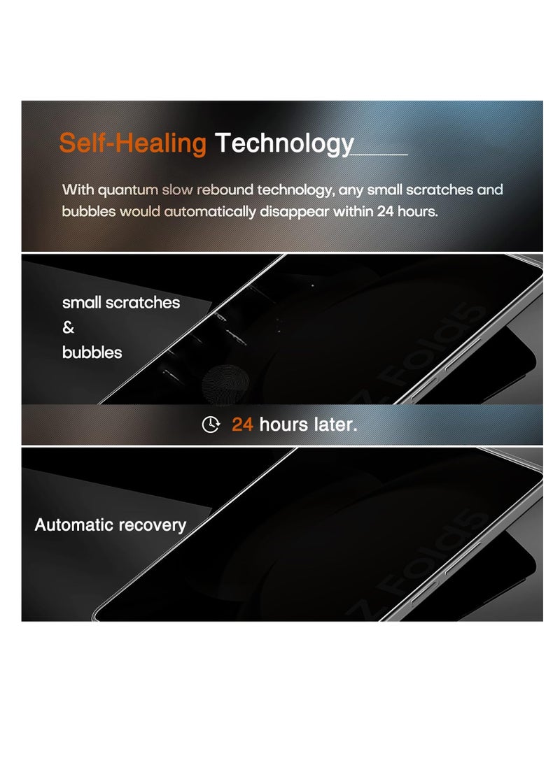 اووكاي [ 6-in-1 ] سامسونج غالاكسي زد فولد 6 حامي الشاشة ، 2 تبو الخصوصية الداخلية حامي الشاشة + 2 خفف من الزجاج الخصوصية الخارجية حامي الشاشة + 2 عدسة الكاميرا حامي فقاعة مجانا - Image 5