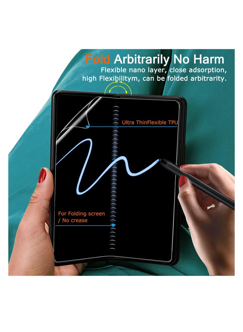 اووكاي [ 6-in-1 ] سامسونج غالاكسي زد فولد 6 حامي الشاشة ، 2 تبو الخصوصية الداخلية حامي الشاشة + 2 خفف من الزجاج الخصوصية الخارجية حامي الشاشة + 2 عدسة الكاميرا حامي فقاعة مجانا - Image 4