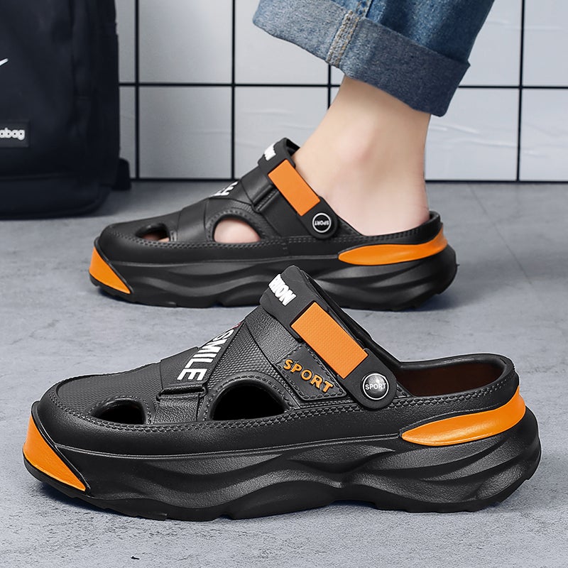 Sandals Men''s Summer Outer Wear Large Size 46 Vietnamese Slippers Men''s Thick-Soled Dual-Purpose Clogs Outdoor Wading Beach Shoes - Image 2