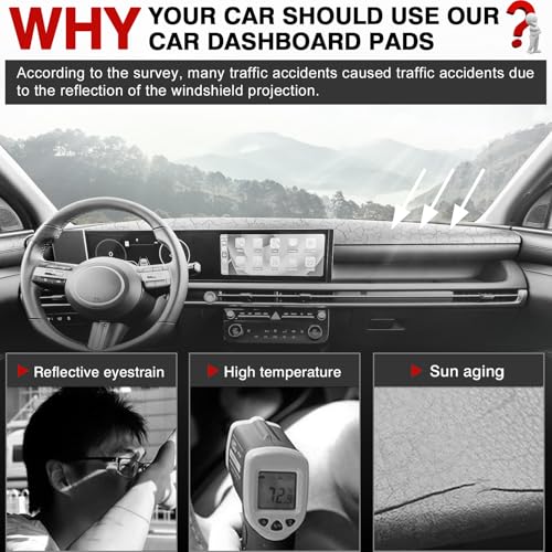 Autorder Dashboard Cover Mat for Hyundai Tucson 2025 2026 Accessories Dash Cover Upgrade Velvet Dash Mat Sunshade Glare UV Rays Protector - Image 2
