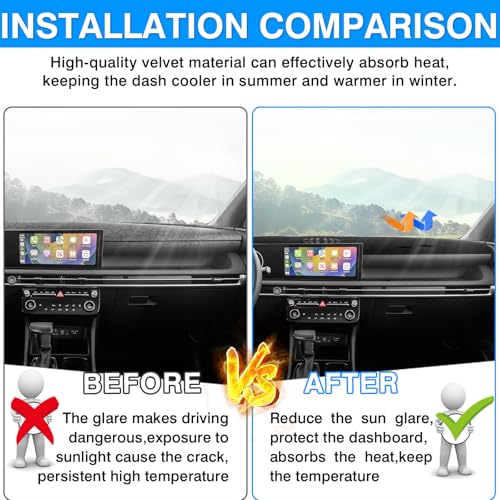 Autorder Dashboard Cover Mat for Hyundai Tucson 2025 2026 Accessories Dash Cover Upgrade Velvet Dash Mat Sunshade Glare UV Rays Protector - Image 3