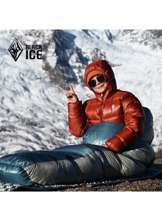 Black Ice Blackice Z Series Lightweight Mummy-style Goose Down Sleeping Bag Camping Sleeping Bag Z400 / Starry Sky Blue / M - Image 3