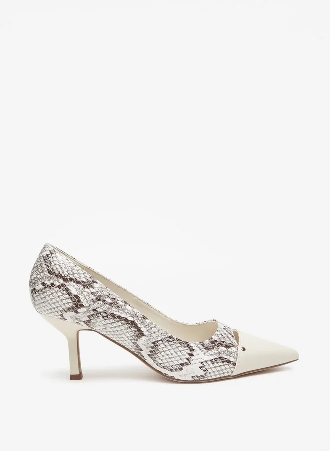 ELLE Womens Animal Print Pumps With Stiletto Heels