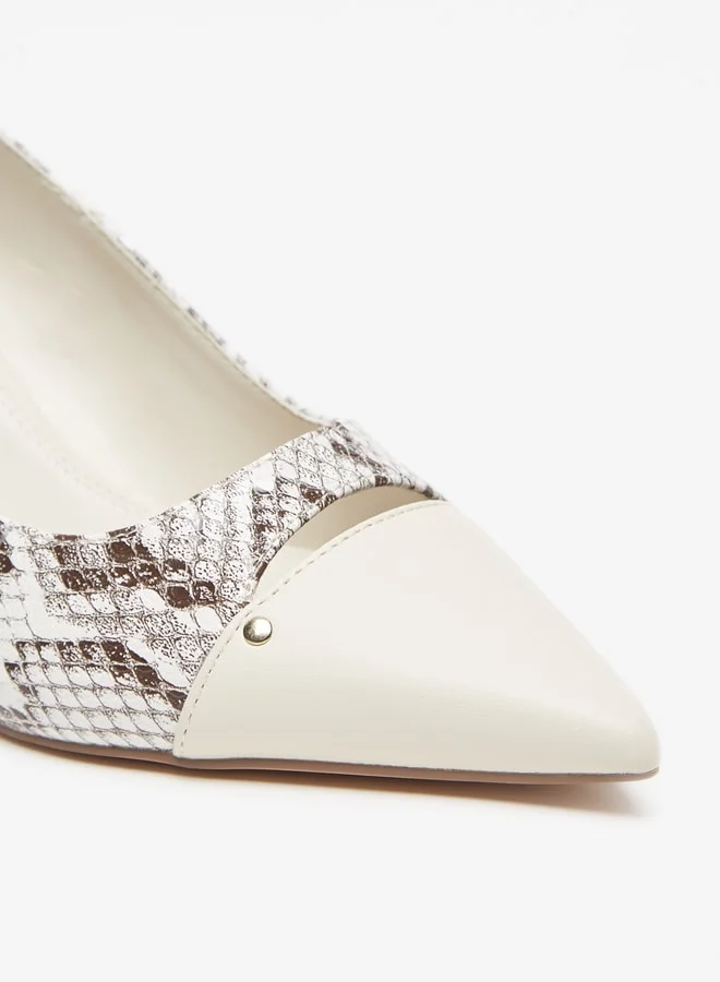 ELLE Womens Animal Print Pumps With Stiletto Heels