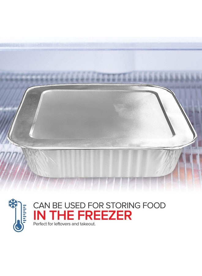 Stock Your Home 8x8 Foil Pans with Lids (10 Pack) 8 Inch Square Aluminum Pans with Covers - Foil Pans and Foil Lids - Disposable Food Containers Great for Baking Cake, Cooking, Heating, Storing, Prepping Food - Image 5