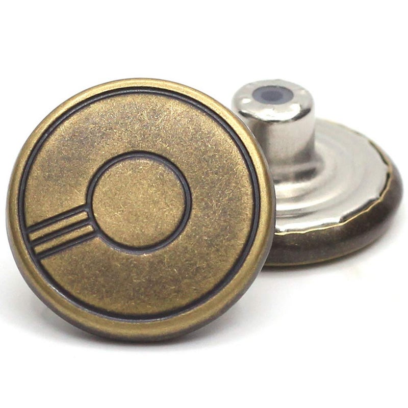 Enosea 12 Sets Brass Jean Tack Buttons Replacement No Sew Metal Buttons 