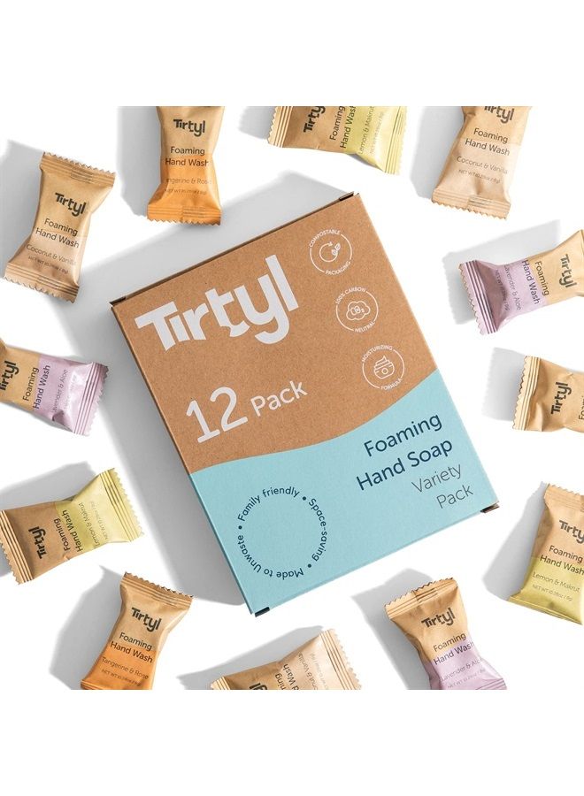 Tirtyl Foaming Hand Soap Tablet Refills - 12 Pack - 96 fl oz total (makes 12x 8 fl oz bottles of soap) - Cleansing & Moisturizing - Compostable Packaging - Variety Fragrance Pack - Image 1