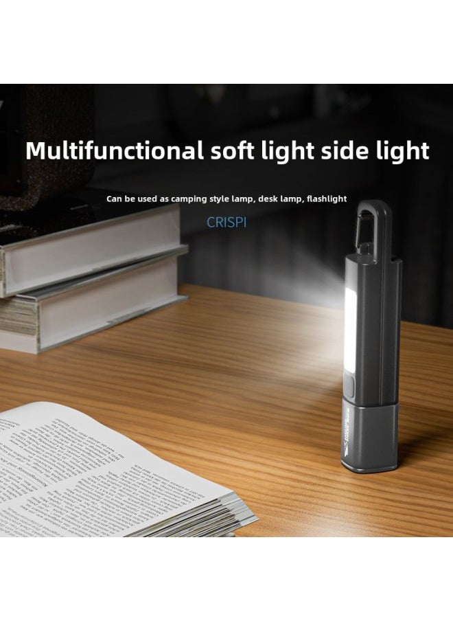 Smiling Shark Zoom Mini Flashlight High Brightness And Far Shoot COB Flood Flashlight Lock Design Outdoor Camping Flashlight-Color:622b Telescopic Flashlight-black [built-in Battery 600mah]