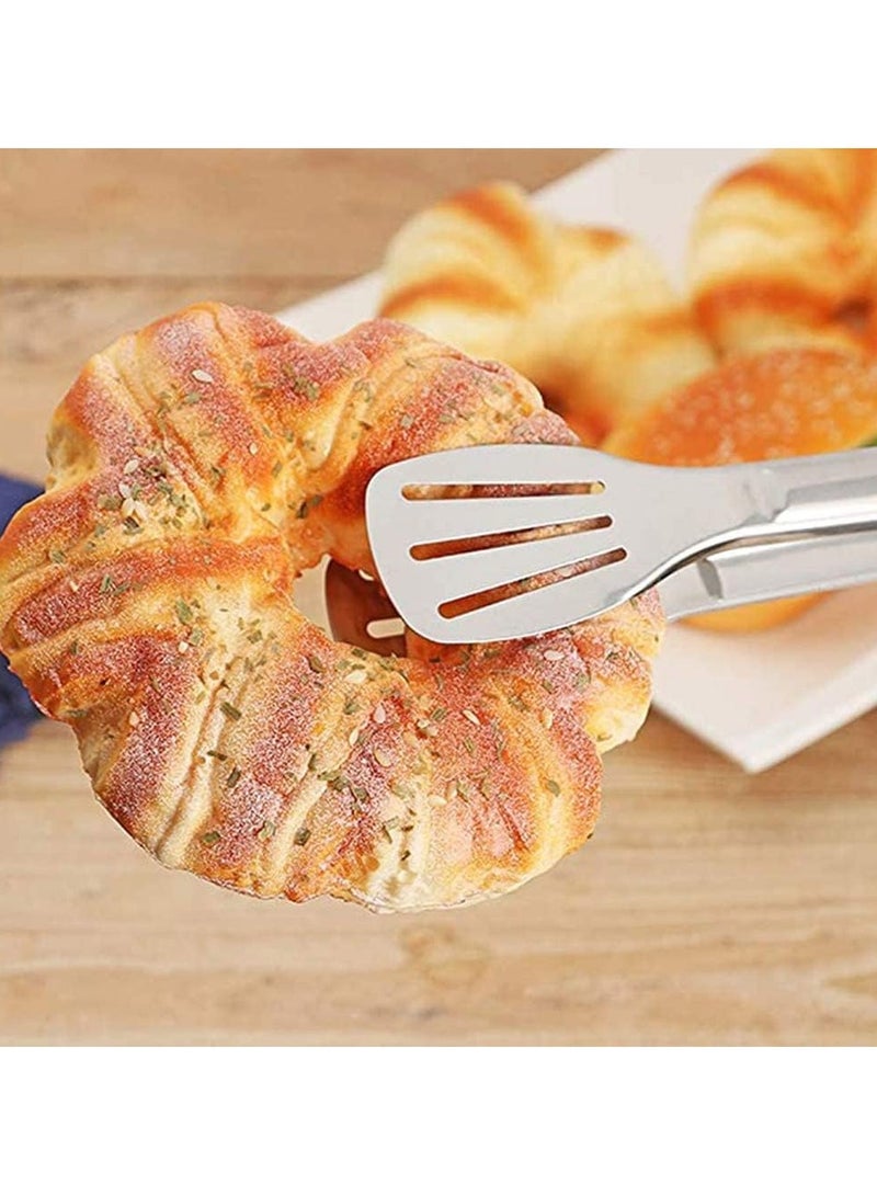 Bukela Kitchen Tongs, 304 Easy to Clean, Food Safe Stainless Steel Cooking Tongs, Salad, BBQ, Frying Tongs Utensils, Kitchen Gift etc, Easy Grip Best Sturdy Tongs, Non Stick - Image 5