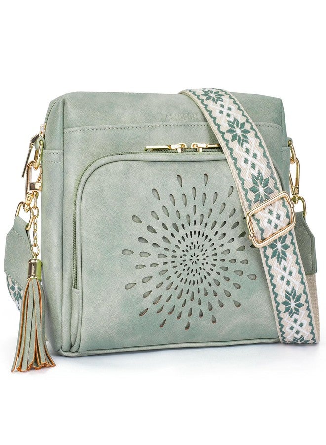 APHISON Crossbody Bags for Women, Vegan Leather Sunflower Crossbody Phone Purse Shoulder Handbags with Adjustable Strap - Image 1