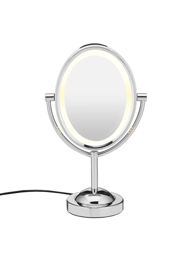CONAIR مرآة مكياج مضاءة مزدوجة الجوانب من ريفلكشنز، 1x/7x تكبير، كروم مصقول - Image 1