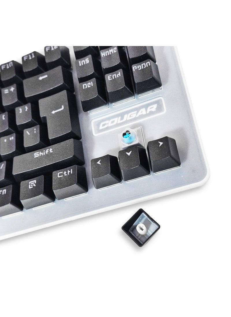 Cougar Wired Mechanical Gaming Keyboard for computer and lap top (black) , Rainbow Full size with 87 key , cable USB Speed interface , Covered with a soft and flexible silicone layer to protect the keyboard from scratches, blue switch, adjustable height in to give comfort to the hand while playing , It can be used at home, office and personal use.  - Image 4
