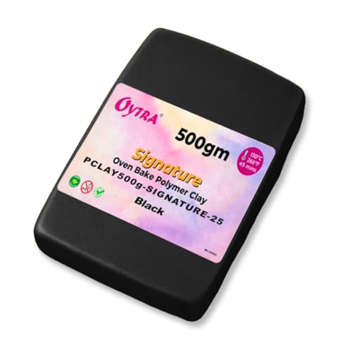 Oytra 500 Gram Signature Polymer Clay Oven Bake Clay for Jewellery Figurine Canes Making Bulk Pack (Black 25) - Image 1